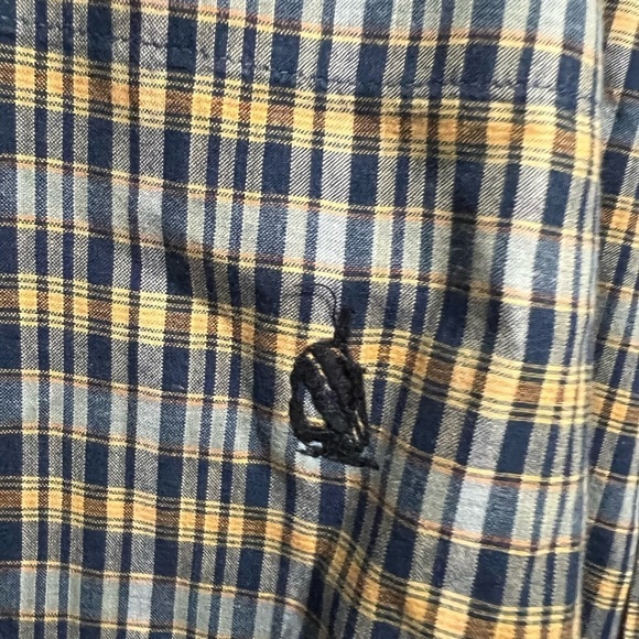 NAUTICA size Mens xxl 2x short sleeve button down shirt blue and yellow - Picture 3 of 3